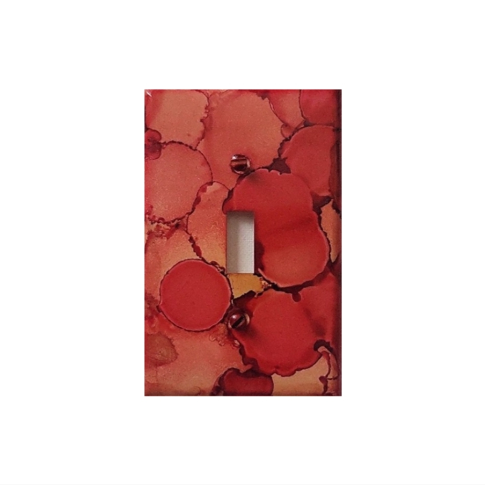Hand Crafted Abstract Design Single Toggle Light Switch Plate - Picture 2 of 2